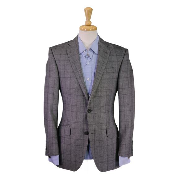 Richard James Savile Row Gray Black Plaid 2-Btn Wool Blazer Jacket 36R - Picture 1 of 9